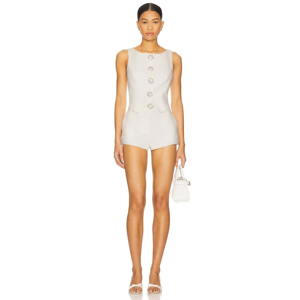 Majorelle Hadlee White Crepe Vest and Shorts Set XS/S
